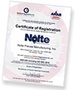 Nolte Precise Manufacturing certifications example image of certificate