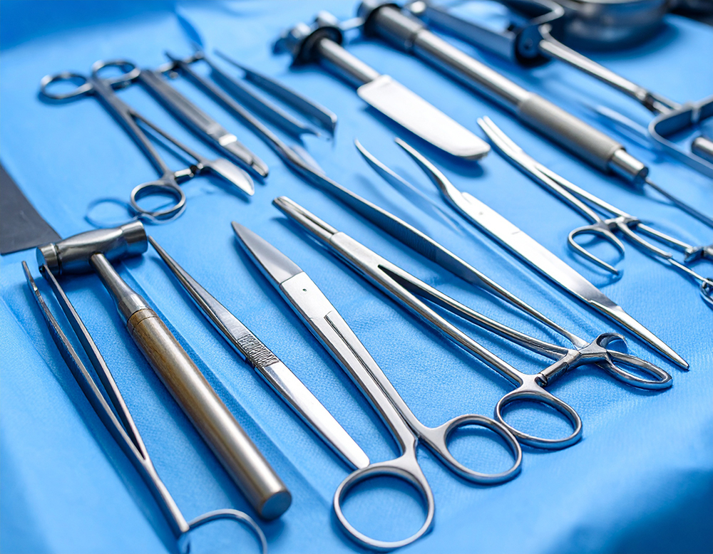 Manufactured medical-equipment - metal surgical tools